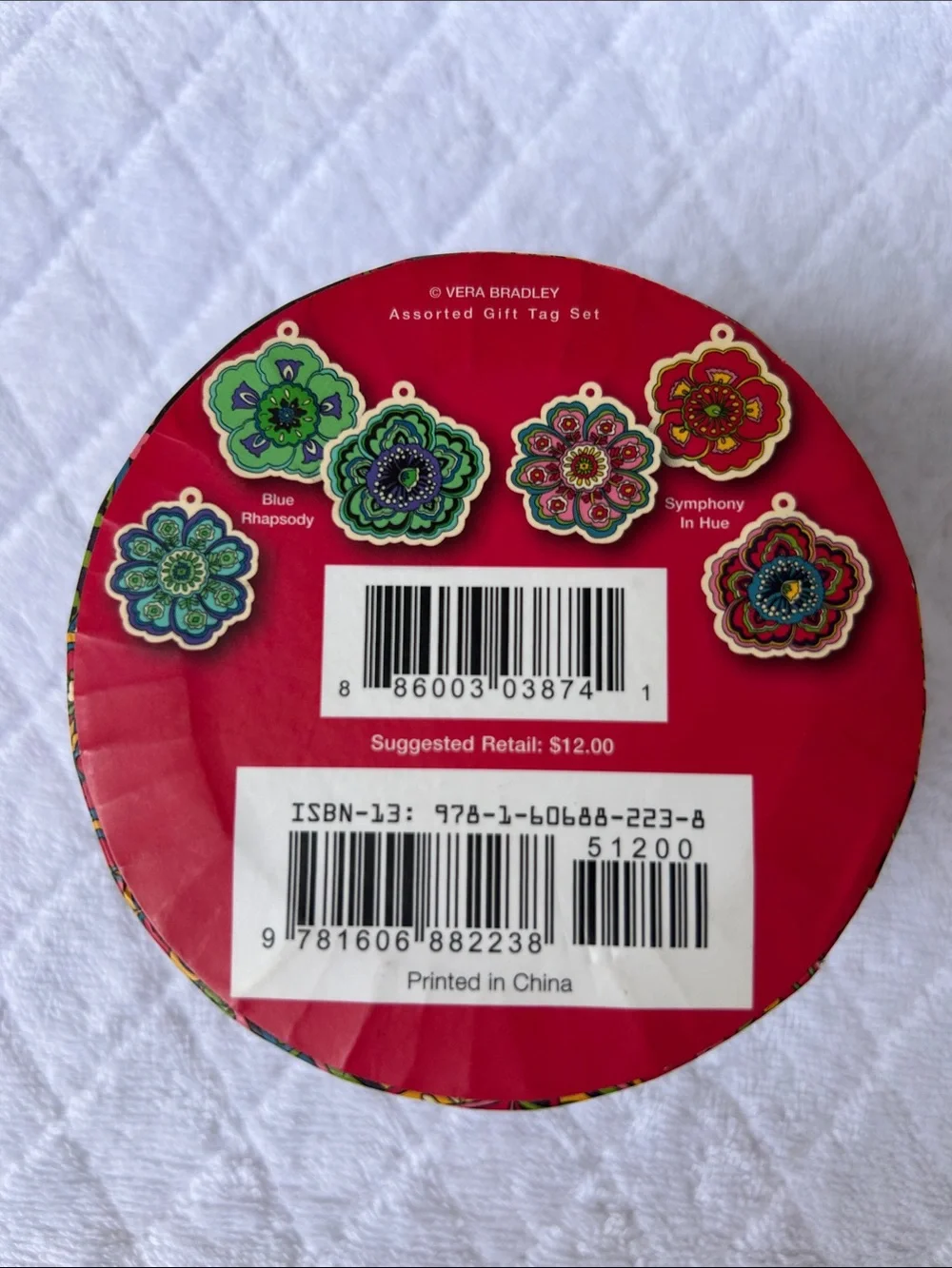 Vera Bradley Floral Paper Gift Tag Set — Green, Blue, Purple, Red, Pink, Cream